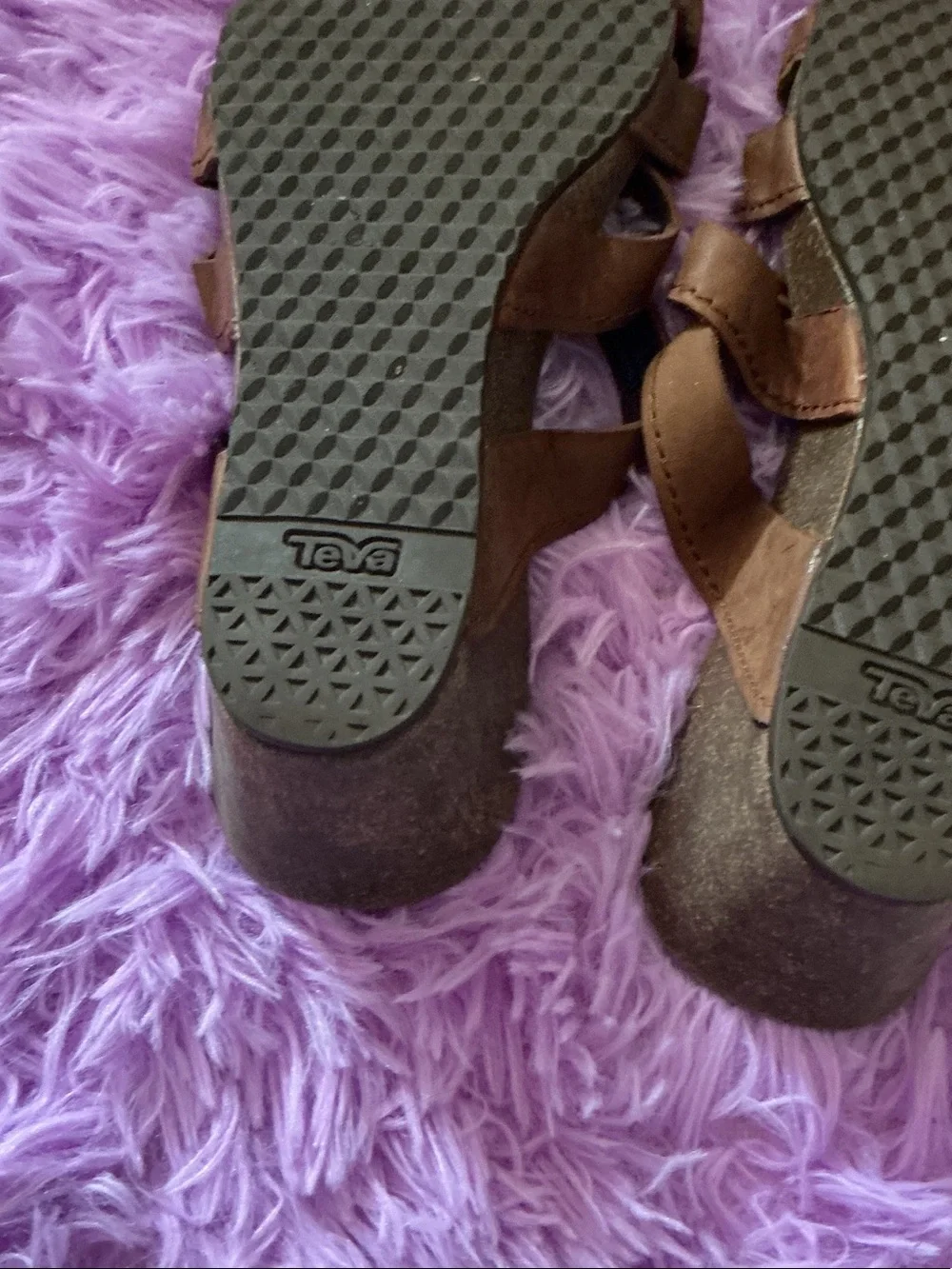 Teva Brown Strappy Kids Slide Sandals